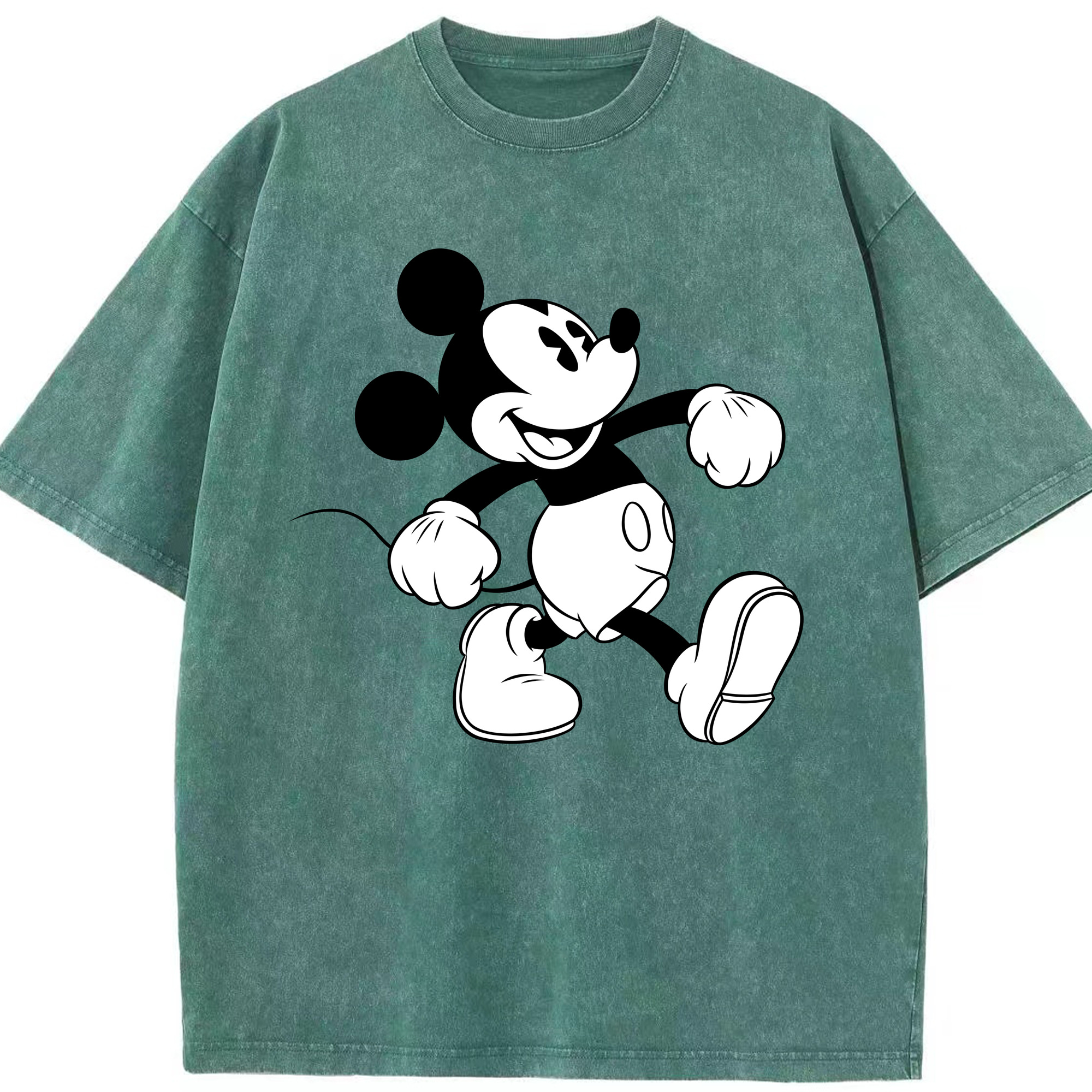 （画像用） ミッキーマウス Mickey Mouse 綿100% ヴィンテージ風 半袖Tシャツ（フロントプリント）